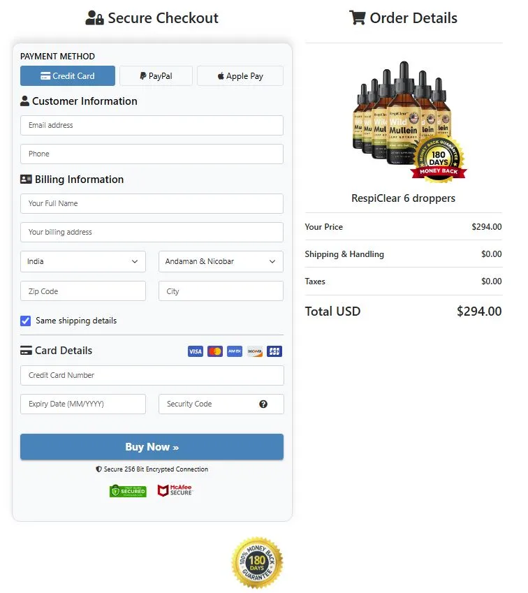 Secure Checkout Form